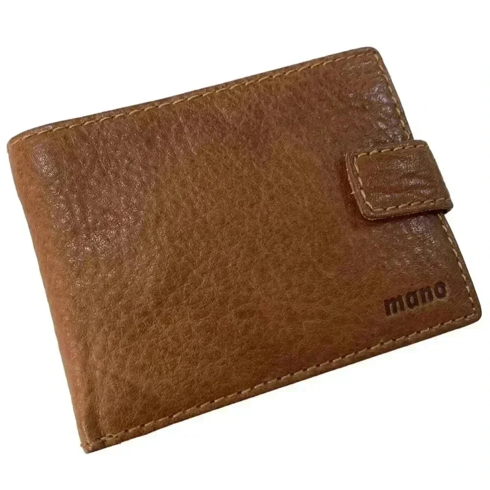MANO GERMANY Cognac Brown Buttery Soft Leather Bi-Fold Wallet